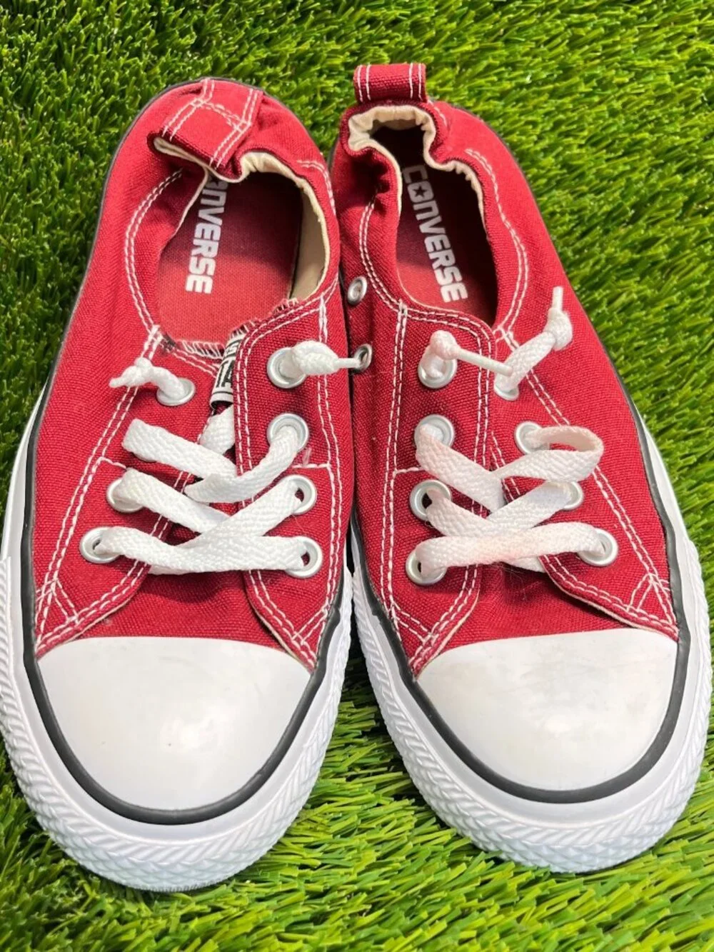 Converse Chuck Taylor All Star Low Womens Size 7 Red Athletic Shoes Sneakers - Picture 5 of 10